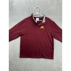 Champion Shirt Men Large Maroon Minnesota Golden Gophers Quarter Snap Button NEW
